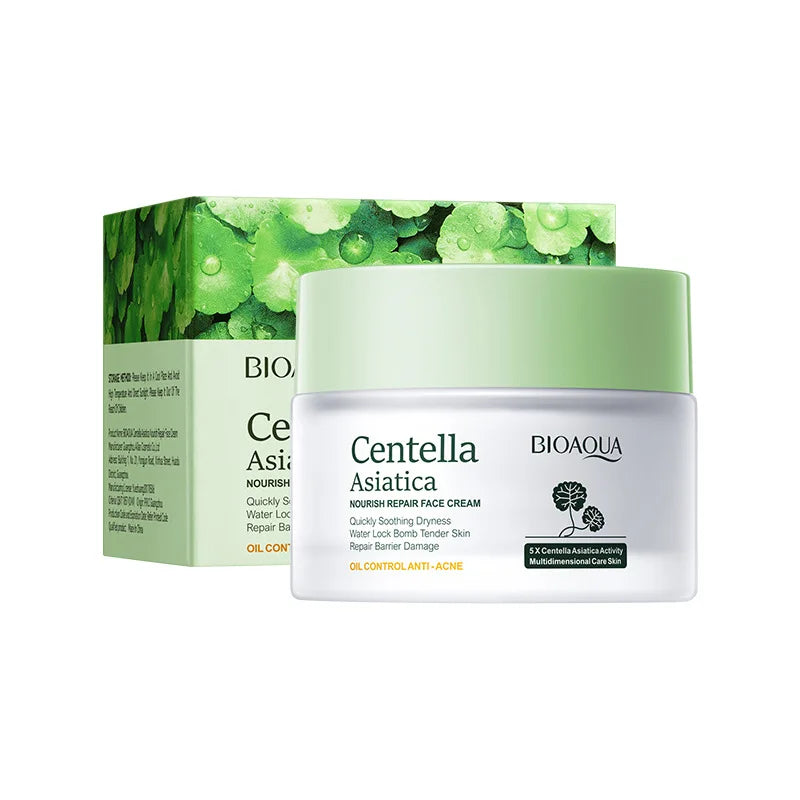 BIOAQUA Crema Facial con Centella Asiatica – Hidratante y Reparadora para Todo Tipo de Piel