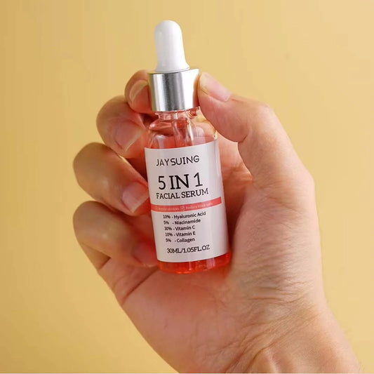 Serum Facial 5 en 1: Vitamina C & Ácido Hialurónico – Rejuvenece, Hidrata y Unifica el Tono